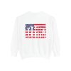 Unisex Garment-Dyed Sweatshirt with Vintage American Flag Design - Image 3