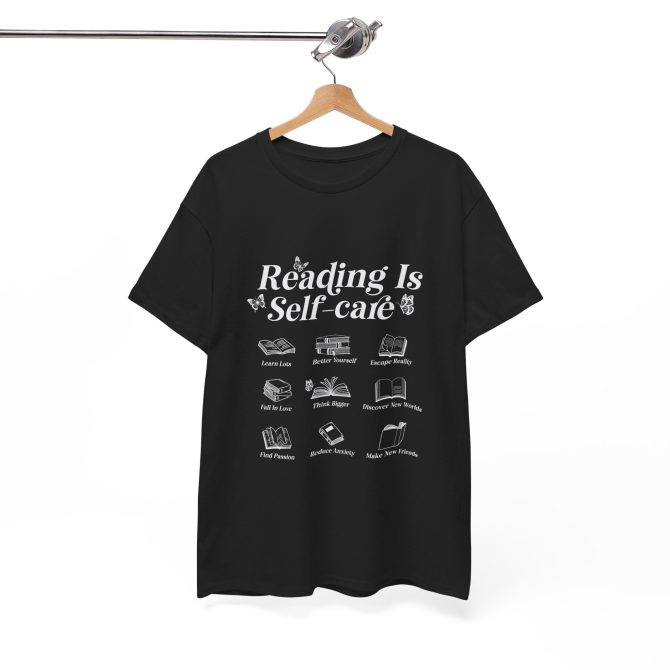 Reading is self care Unisex Tee, Book Lover Shirt, Literature Gift, Reading Tee, Bookworm Gift, Relaxing Tshirt - Image 4