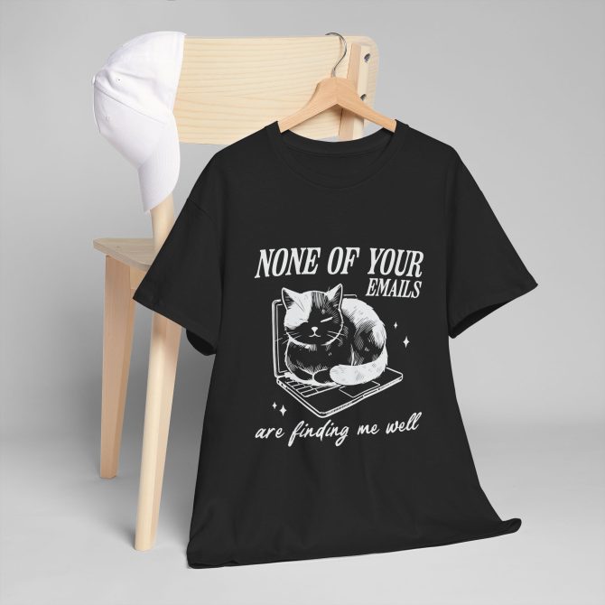 Sarcastic Cat Unisex Tee, Funny Office Humor Shirt, Cat Lover Gift, Email Joke Graphic Tee, Gift for Him or Her, Cat Print Cotton T-Shirt - Image 4