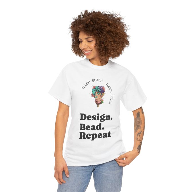 Lonjew Crafty Bead Enthusiast Tee - Touch Beads, Touch Souls | Gift for Crafters, Handmade Lovers, Creative Apparel, Artisans